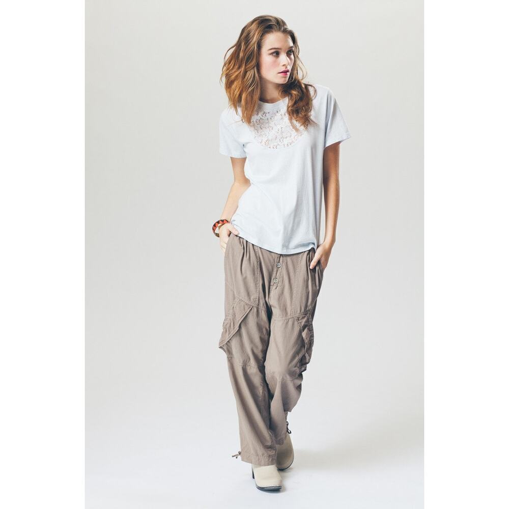 Prairie Underground Women's White 100% Cotton Cargo Pants Size Large